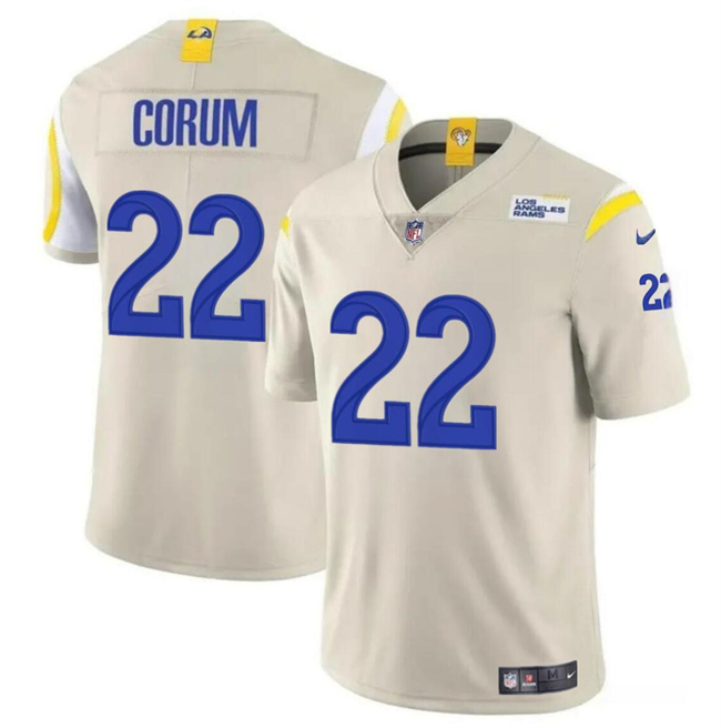 Youth Los Angeles Rams #22 Blake Corum Bone 2024 Draft Vapor Untouchable Stitched Football Jersey